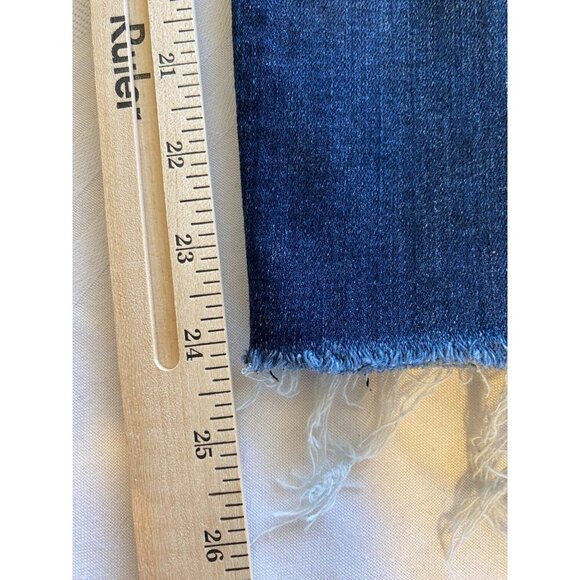 Abercrombie & Fitch Womens 25/0 Low Rise Ankle Jeans Dark Blue Denim Frayed Hem - Picture 8 of 8